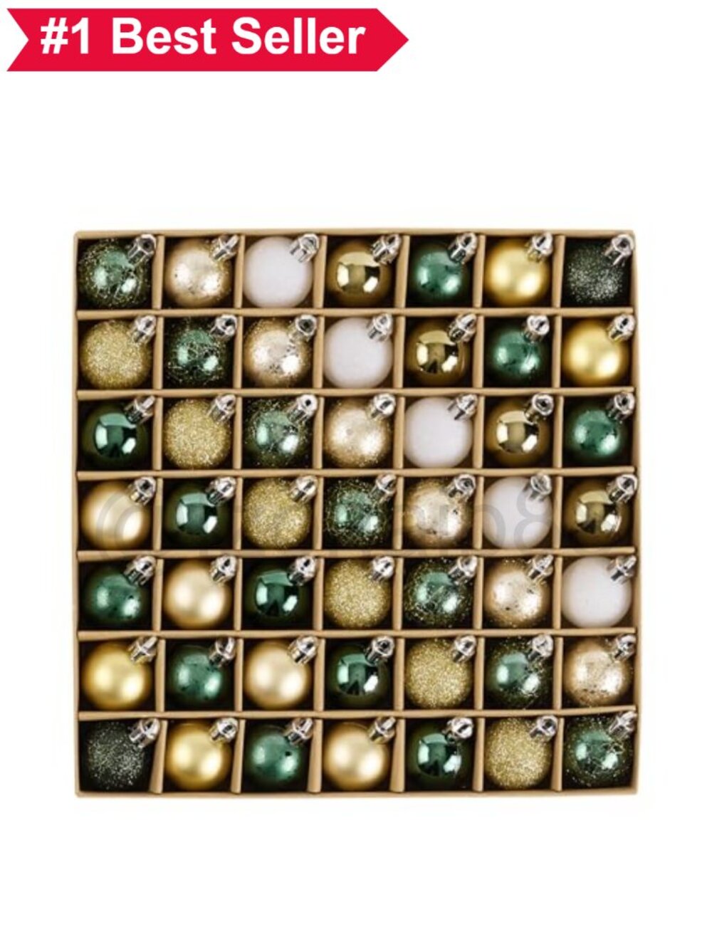 🎄 49ct Mini Shatterproof Plastic Christmas Ball Ornaments Set 1.18in Hanging
